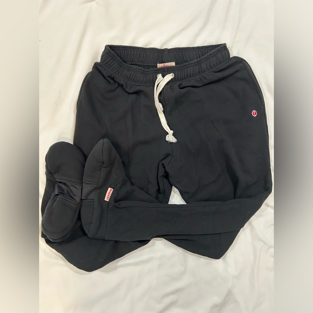 Feejays Sweatpants Medium Black Footies Loungewear Comfy Pants
